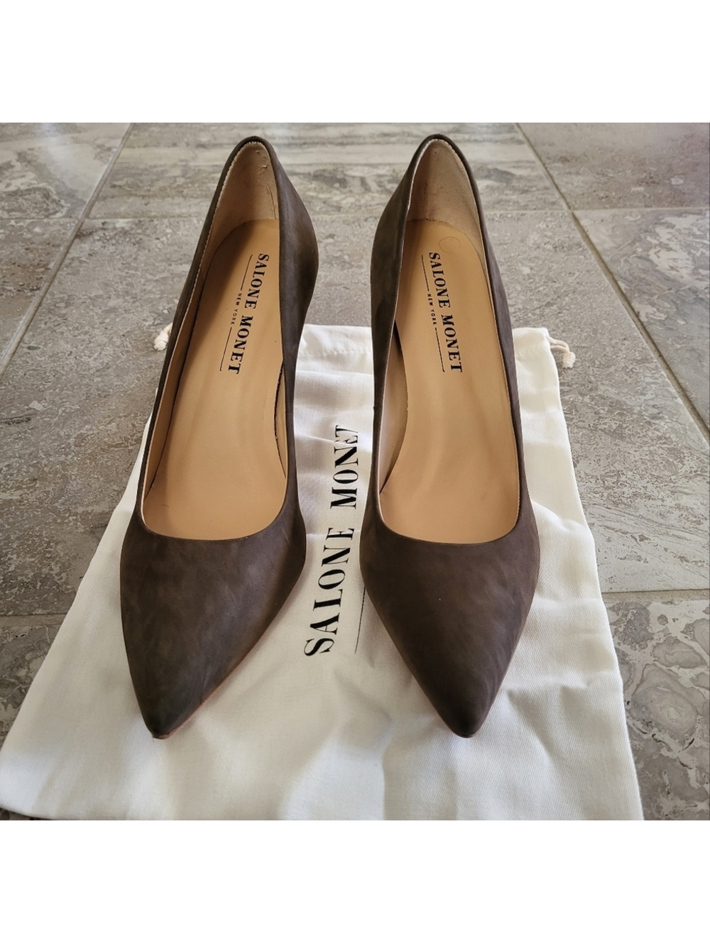 Salone Monet Anita Leather Dressy Pumps in Brown, Size 11, New in Box